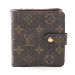 Louis Vuitton Compact Zip Bi fold Wallet Monogram Brown
